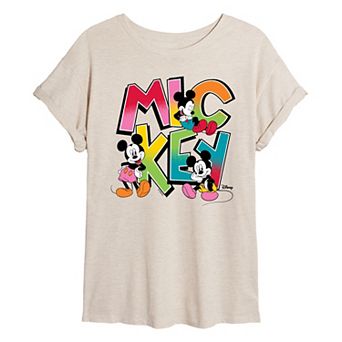 Juniors' Disney's Mickey Mouse Oversized Tee