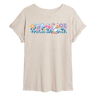 Juniors' Disney's Daisy Duck Stop & Smell The Flowers Oversized Tee