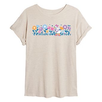 Juniors' Disney's Daisy Duck Stop & Smell The Flowers Oversized Tee