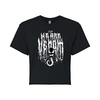 Juniors' Marvel We Are Venom Dripping Cropped Tee