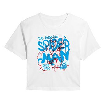 Juniors' Marvel The Amazing Spider-Man Cropped Tee