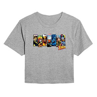 Juniors' Marvel X-Men Comic Characters Cropped Tee