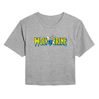 Juniors' Marvel Wolverine Claw Logo Cropped Tee
