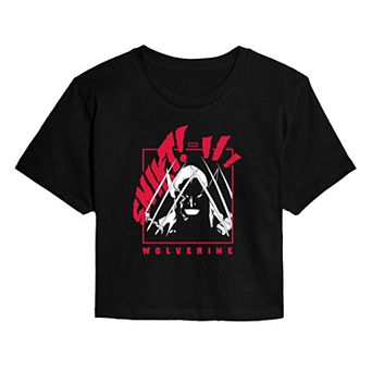 Juniors' Marvel Wolverine SNIKT! Claws Cropped Tee