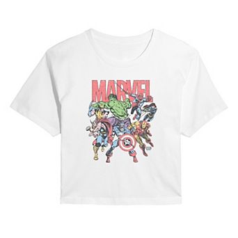 Juniors' Marvel Comic Vintage Cropped Tee