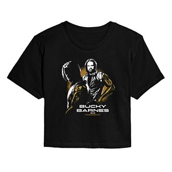 Juniors' Marvel Thunderbolts Bucky Barnes Cropped Tee
