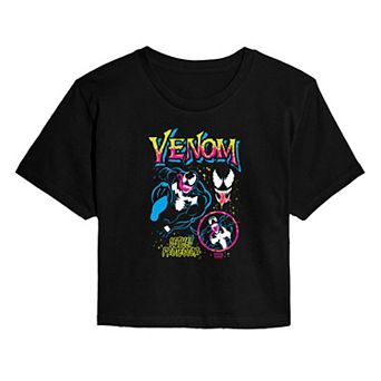 Juniors' Marvel Venom Lethal Protector Cropped Tee