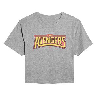 Juniors' Marvel The Avengers Retro Logo Cropped Tee