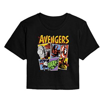 Juniors' Marvel The Avengers Cropped Tee