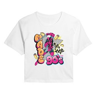 Juniors' Marvel Deadpool Made In The 90's Cropped Tee