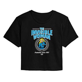 Juniors' Marvel The Fantastic Four: First Steps The Invisible Woman Cropped Tee