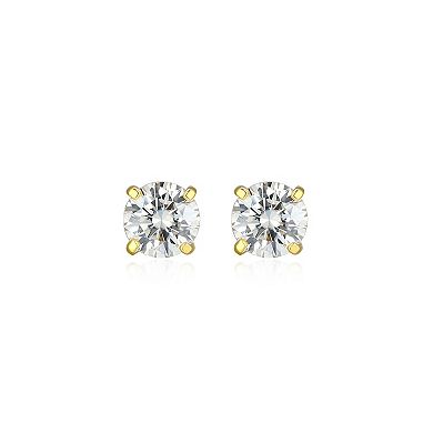 Classic Treasures Sterling Silver 3/4 Carat T.W. Lab-Created Round Moissanite Stud Earrings