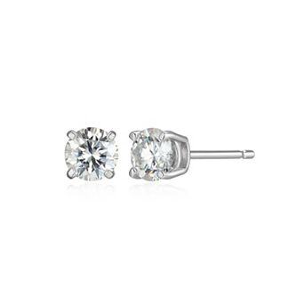 Classic Treasures Sterling Silver 3/4 Carat T.W. Lab-Created Round Moissanite Stud Earrings