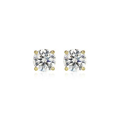 Classic Treasures Sterling Silver 1 3/4 Carat T.W. Lab-Created Round Moissanite Stud Earrings