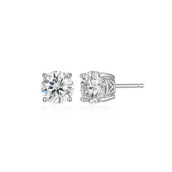 Classic Treasures Sterling Silver 1 3/4 Carat T.W. Lab-Created Round Moissanite Stud Earrings