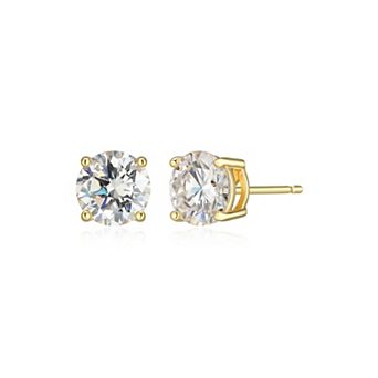 Classic Treasures Sterling Silver 2 1/5 Carat T.W. Lab-Created Round Moissanite Stud Earrings