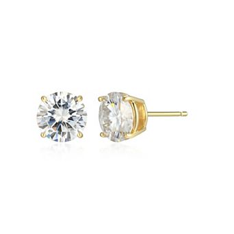 Classic Treasures Sterling Silver 3 1/5 Carat T.W. Lab-Created Round Moissanite Stud Earrings