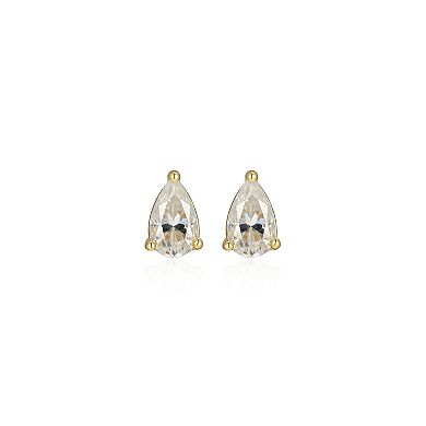 Classic Treasures Sterling Silver 1/2 Carat T.W. Lab-Created Pear Moissanite Stud Earrings