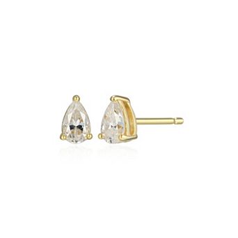 Classic Treasures Sterling Silver 1/2 Carat T.W. Lab-Created Pear Moissanite Stud Earrings