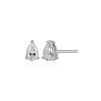 Classic Treasures Sterling Silver 1/2 Carat T.W. Lab-Created Pear Moissanite Stud Earrings