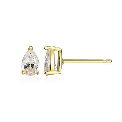 Classic Treasures Sterling Silver 3/4 Carat T.W. Lab-Created Pear Moissanite Stud Earrings