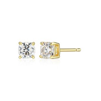 Classic Treasures Sterling Silver 5/8 Carat T.W. Lab-Created Square Cushion Moissanite Stud Earrings