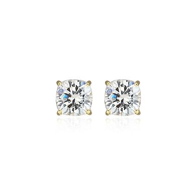 Classic Treasures Sterling Silver 1 9/10 Carat T.W. Lab-Created Square Cushion Moissanite Stud Earrings