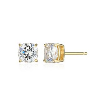 Classic Treasures Sterling Silver 1 9/10 Carat T.W. Lab-Created Square Cushion Moissanite Stud Earrings