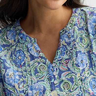 Women's Croft & Barrow® Button Pintucked Top