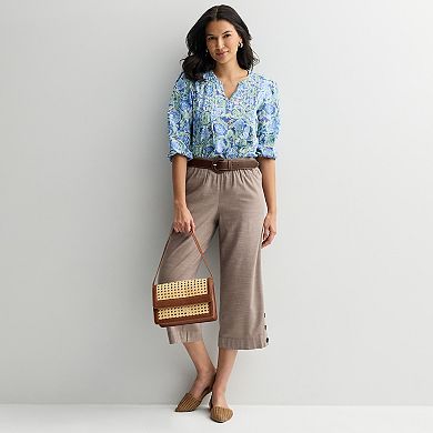 Women's Croft & Barrow® Button Pintucked Top