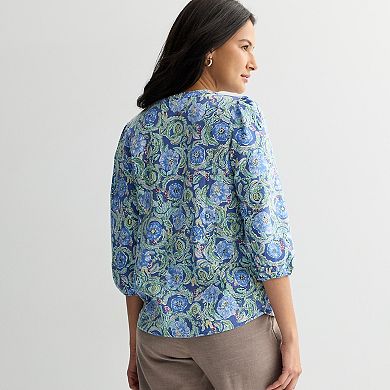 Women's Croft & Barrow® Button Pintucked Top