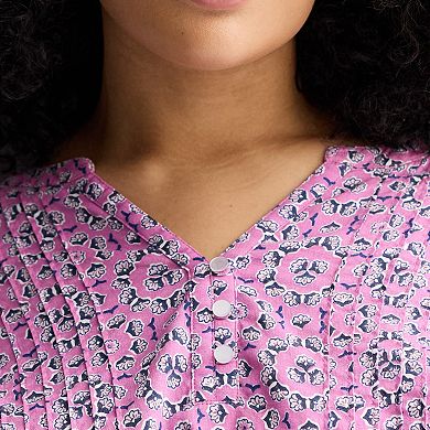 Plus Size Croft & Barrow® Button Pintuck Top