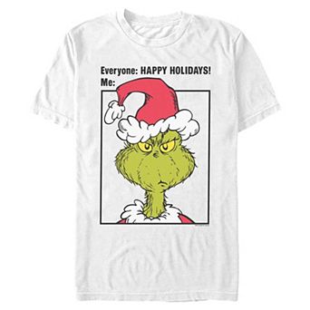 Men's Dr. Seuss Grinch Happy Holidays Graphic Tee