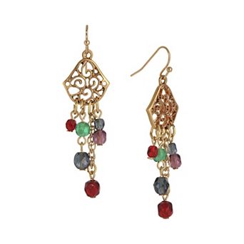 1928 14k Gold Dipped Filigree Beads Earrings