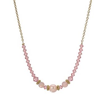 1928 Gold-Tone Graduated Multi Bead Necklace