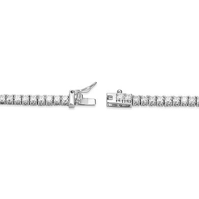 Classic Treasures Sterling Silver Lab-Created Ruby & Moissanite Princess Cut Necklace