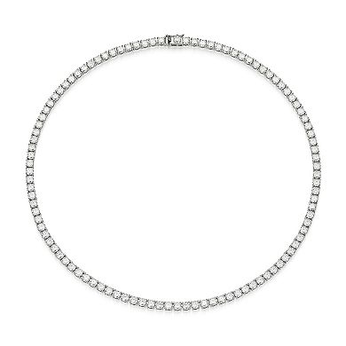 Classic Treasures Sterling Silver Lab-Created Round Moissanite Necklace