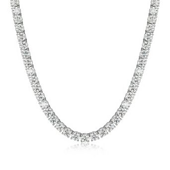 Classic Treasures Sterling Silver Lab-Created Moissanite Necklace