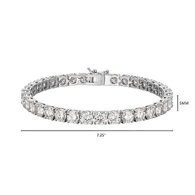 Classic Treasures Sterling Silver Lab-Created Moissanite Bracelet