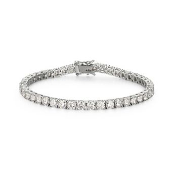 Classic Treasures Sterling Silver Lab-Created Round Moissanite Bracelet