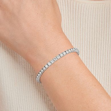 Classic Treasures Sterling Silver Lab-Created Round Moissanite Bracelet
