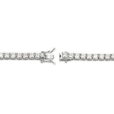 Classic Treasures Sterling Silver Lab-Created Round Moissanite Bracelet