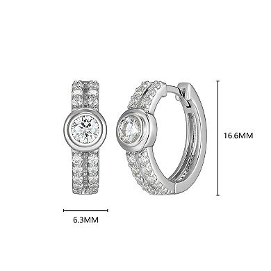 Classic Treasures Sterling Silver Lab-Created Moissanite Hoop Earrings