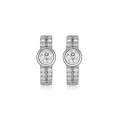 Classic Treasures Sterling Silver Lab-Created Moissanite Hoop Earrings
