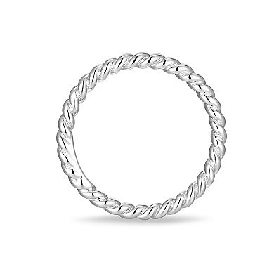 Classic Treasures Two Tone Sterling Silver Lab-Created Moissanite Stack Ring