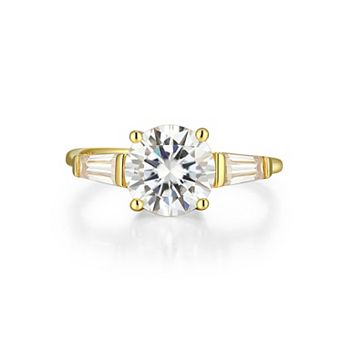Classic Treasures 14k Gold Over Sterling Silver Lab-Created Moissanite Ring