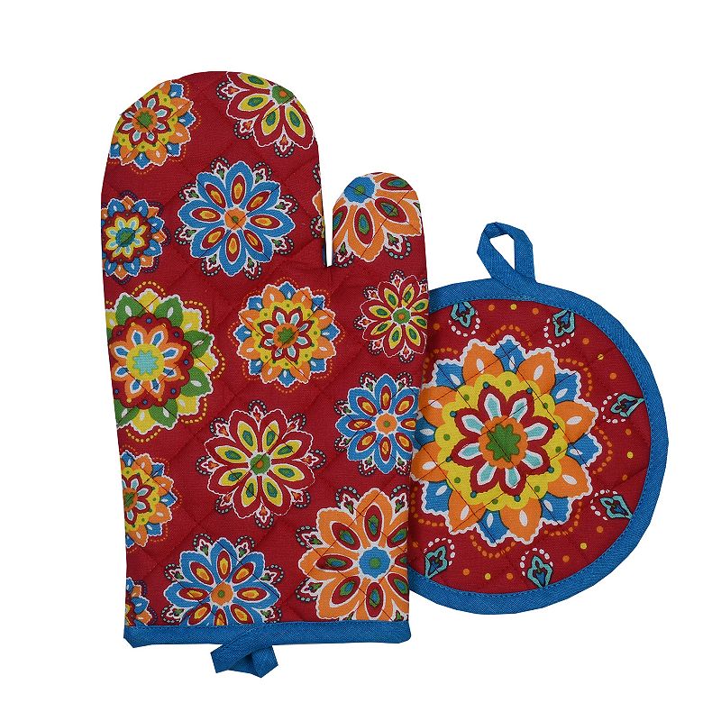 Celebrate Together™ Summer 2-pc. Party Time Oven Mitt & Pot Holder Set, Red