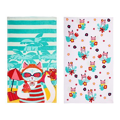 Celebrate Together™ Summer 2-pk. Swim Cat Kitchen Towels