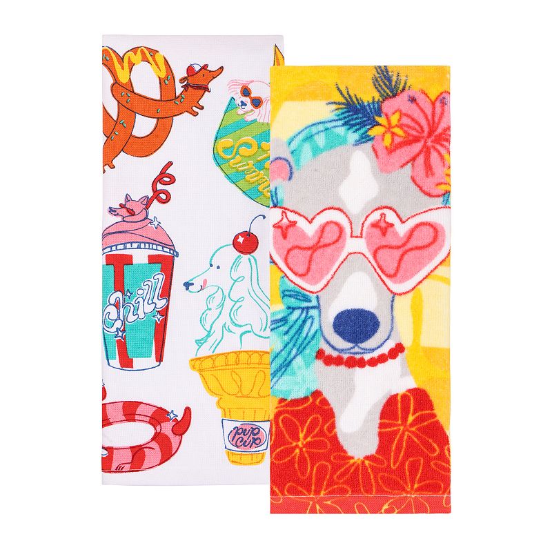 Celebrate Together™ Summer 2-pk. Hibiscus Dog Kitchen Towels, Yellow