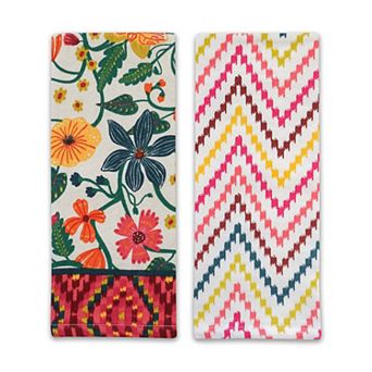 Celebrate Together™ Summer 2-Pack Floral & Chevron Kitchen Towels